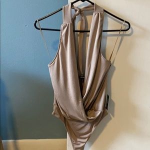Express Gold Body Suit halter